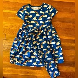 Hanna Andersson rainbow Dress and leggings set